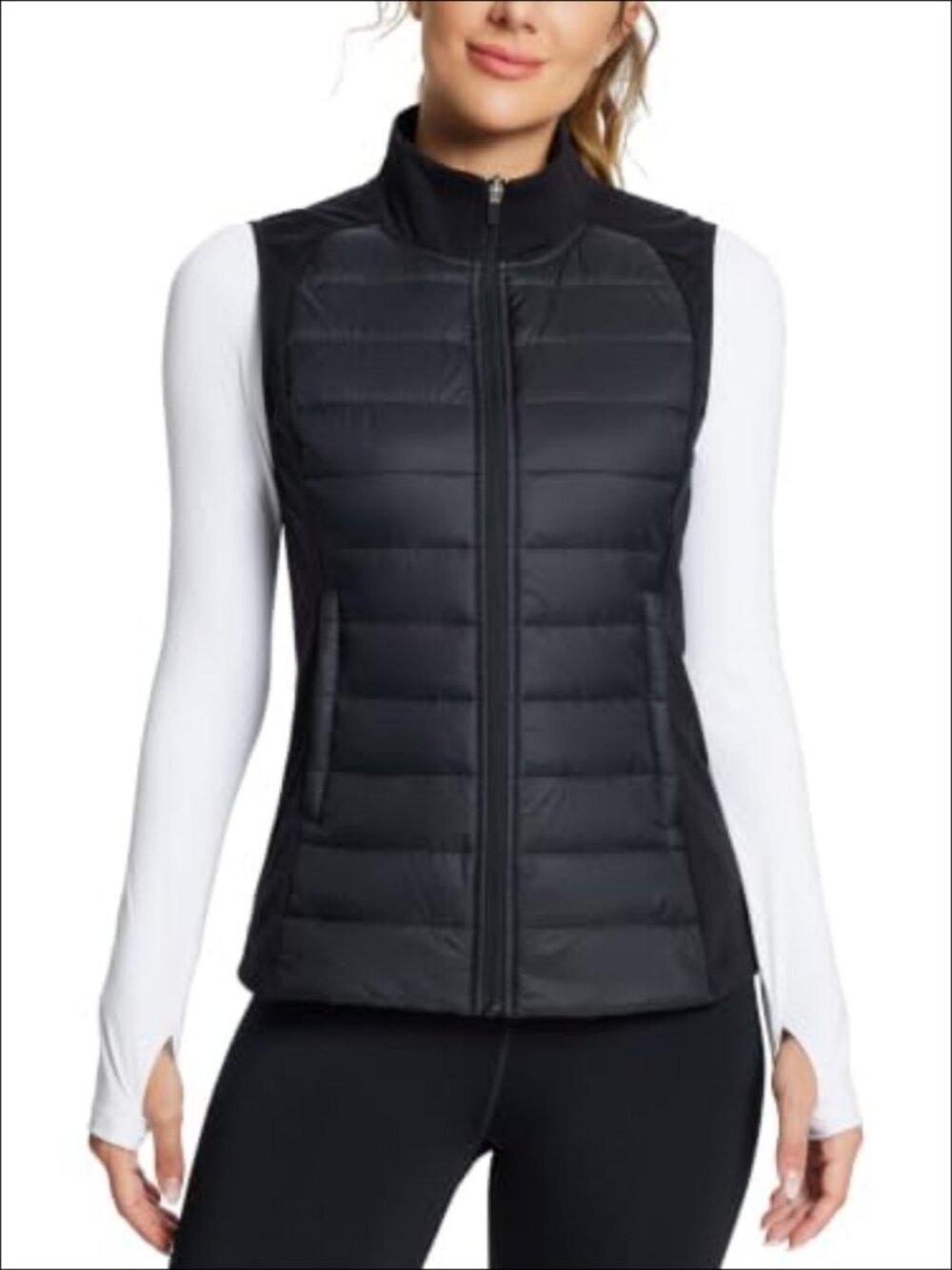 Lightweight Warm Puffer Vest Winter Running Sleeveless Zip Jacket